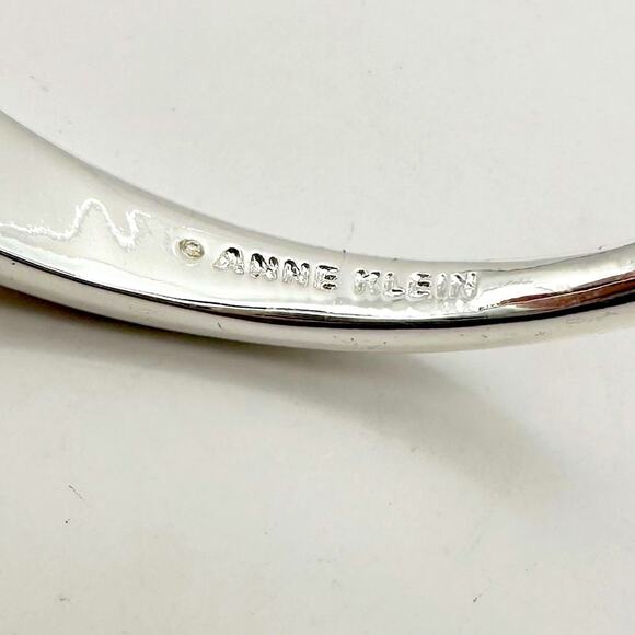 Anne Klein Hinge Bracelet Silver tone Snowflake Holiday CZ  Festive Jewelry - Picture 6 of 9